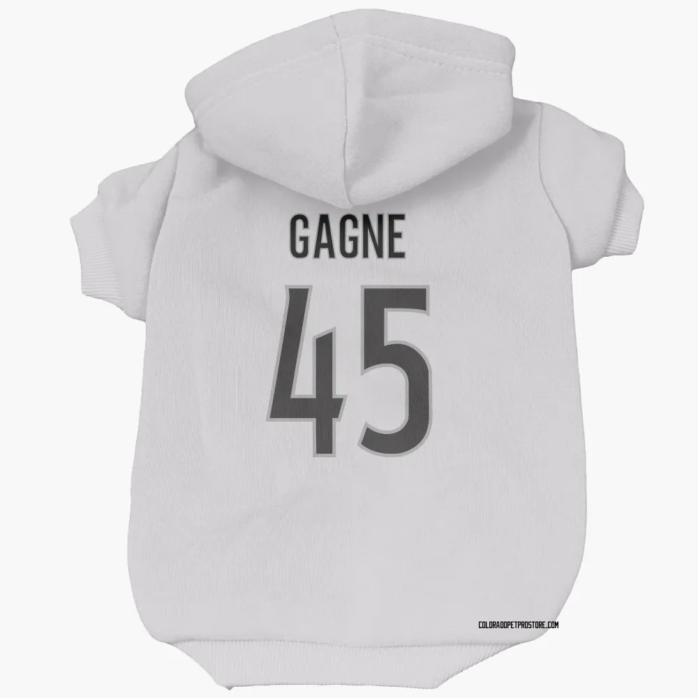 Colorado Avalanche Alex Gagne White Pet Hoodie for Dog & Cat