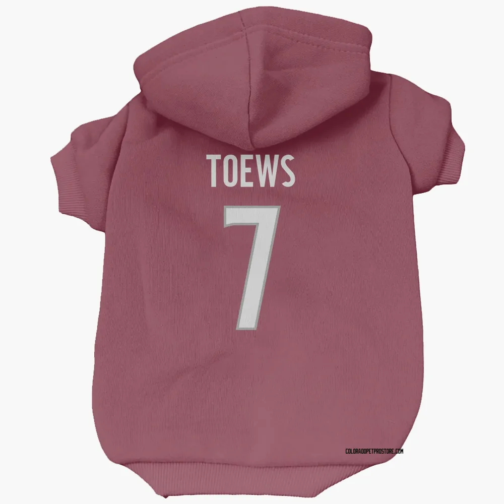 Colorado Avalanche Devon Toews Burgundy Pet Hoodie for Dog & Cat