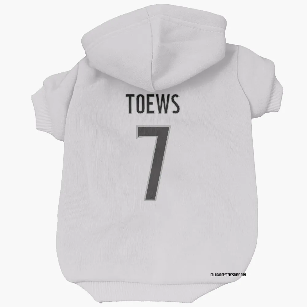 Colorado Avalanche Devon Toews White Pet Hoodie for Dog & Cat