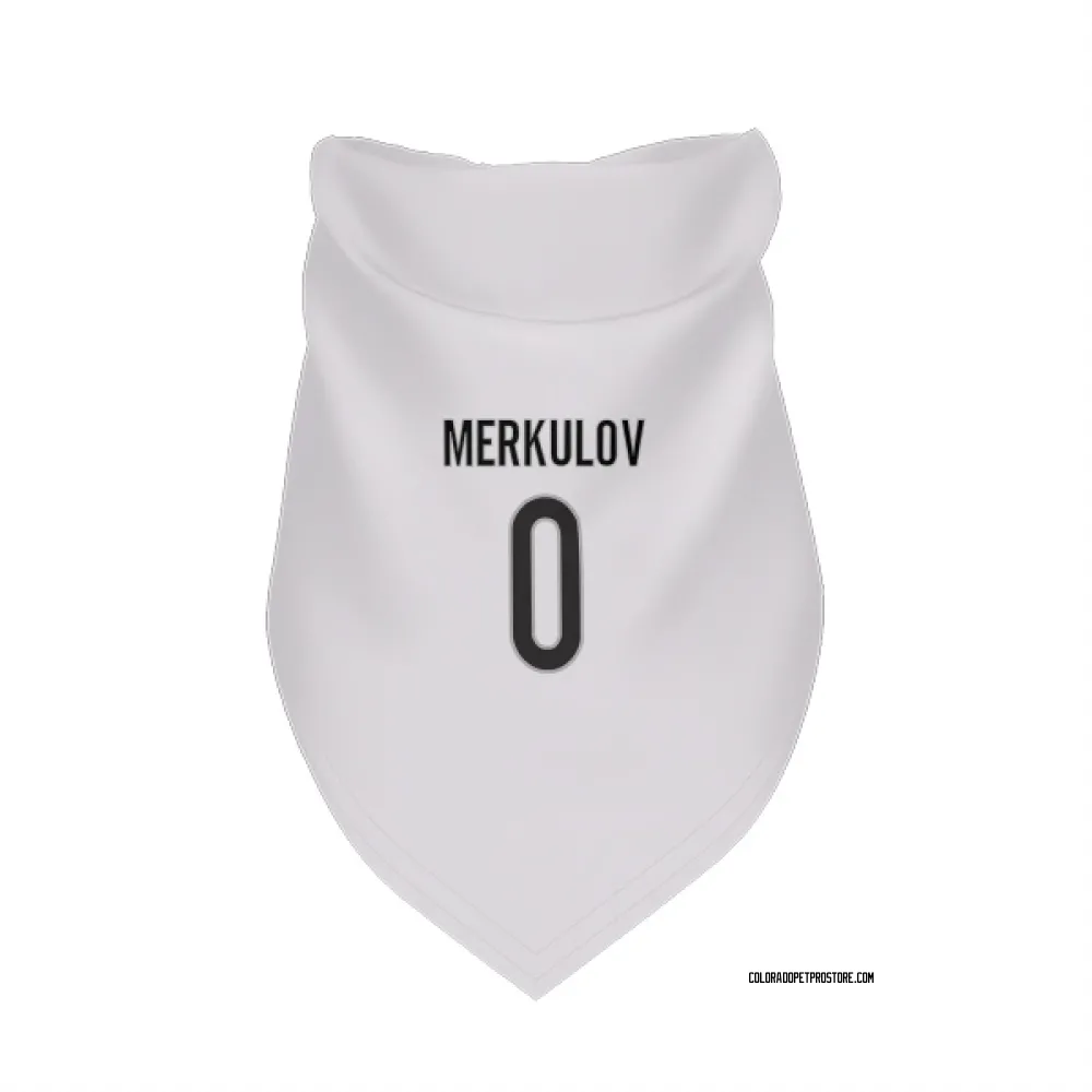 Colorado Avalanche Georgii Merkulov White Pet Bandana for Dog & Cat