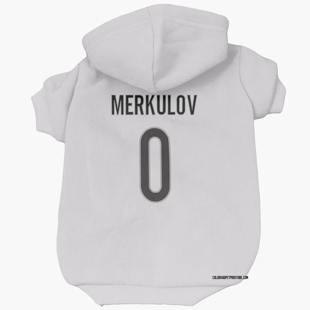Colorado Avalanche Georgii Merkulov White Pet Hoodie for Dog & Cat
