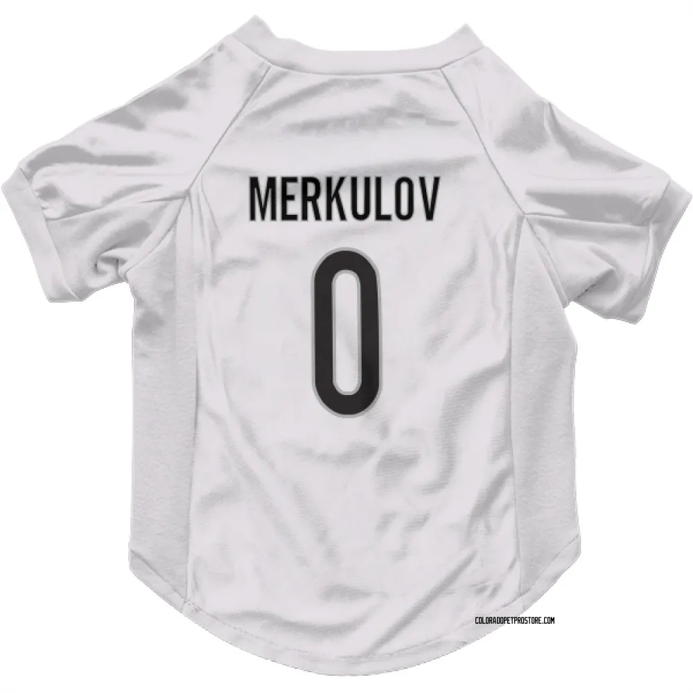 Colorado Avalanche Georgii Merkulov White Pet Jersey for Dog & Cat
