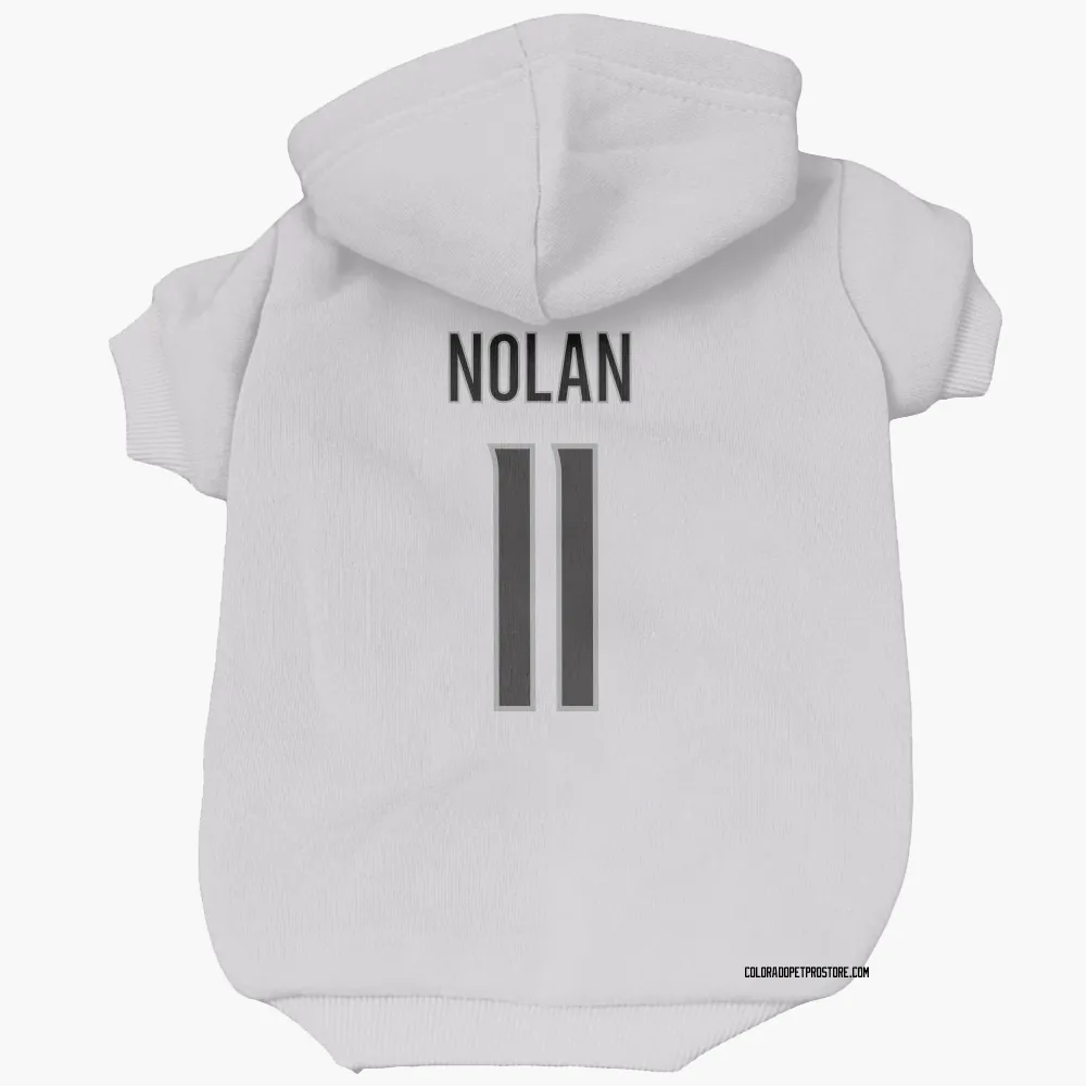 Colorado Avalanche Owen Nolan White Pet Hoodie for Dog & Cat