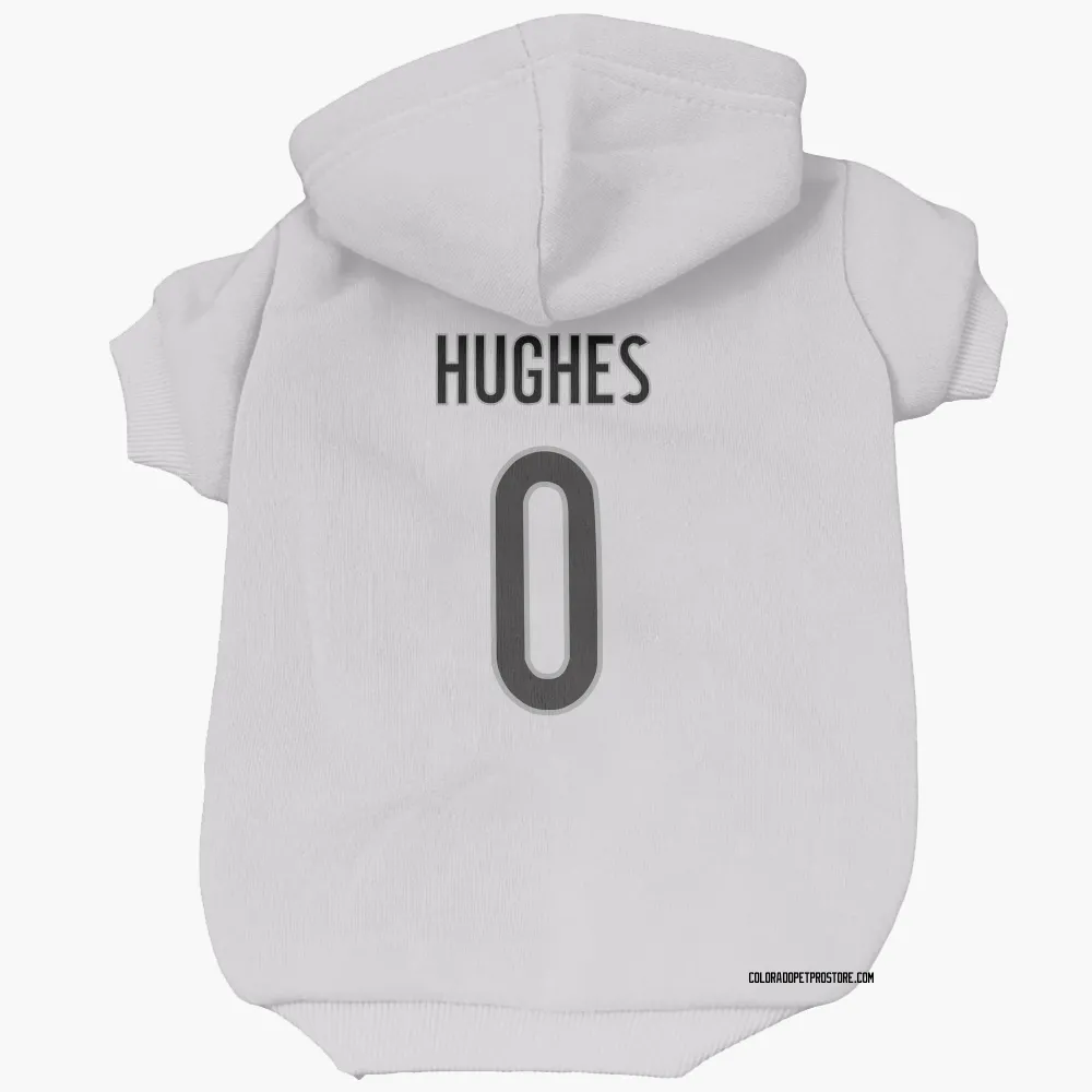 Colorado Avalanche T.J. Hughes White Pet Hoodie for Dog & Cat